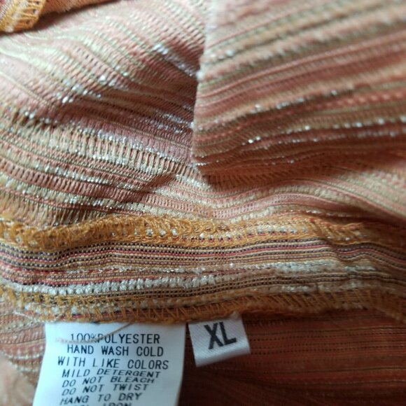 New Due Per Due Women XL Fringe Trim Tweed Evening Blazer Jacket Orange/Black - Picture 5 of 7